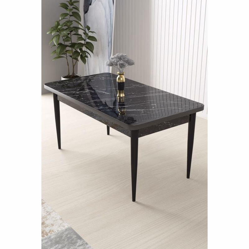 Jedálenský stôl Nil - Black Marble, Black
