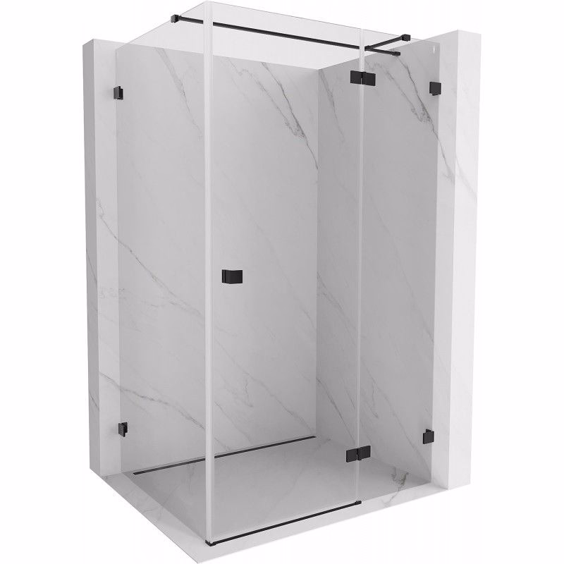 MEXEN/S - Lunar T sprchovací kút dvere krídlové pravá 120 x 80, transparent, čierna 834T-120-080-70-00-P