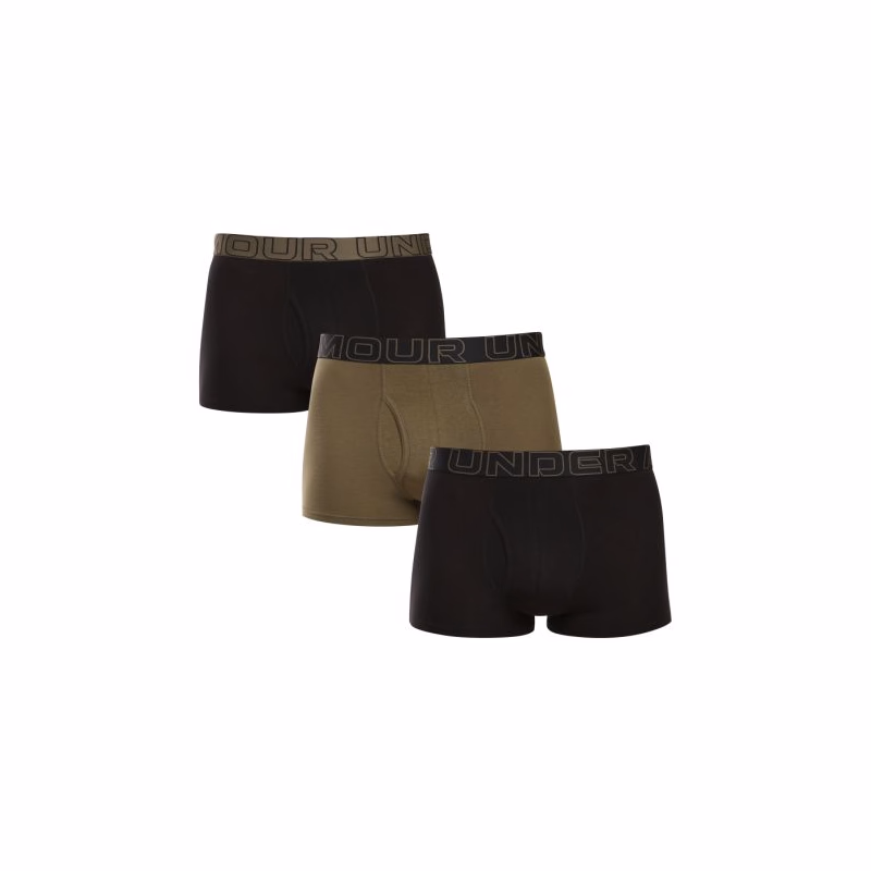 Pánske boxerky UNDER ARMOUR 3 PACK-UA PERFORMANCE COTTON - SOLID 3 inch-BLK