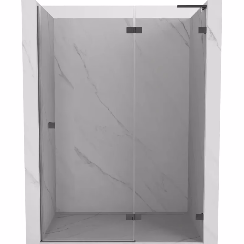 MEXEN/S - Lunar L sprchové dvere krídlové pravé 130, transparent, grafit kartáčovaná 834L-130-000-66-00-P