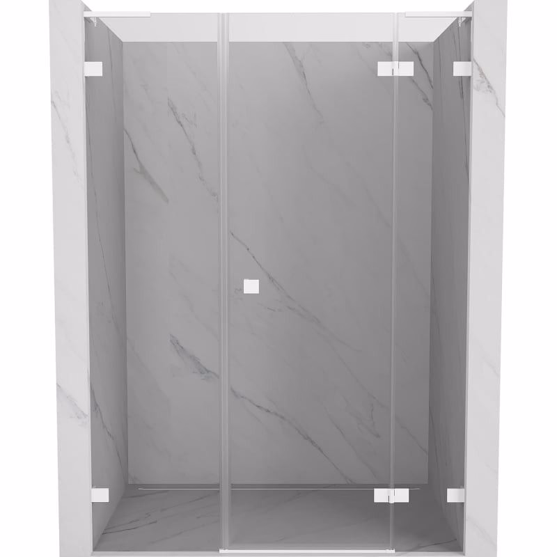 MEXEN/S - Lunar L sprchové dvere krídlové pravé 140, transparent, biela 834SL-140-050-20-00-P