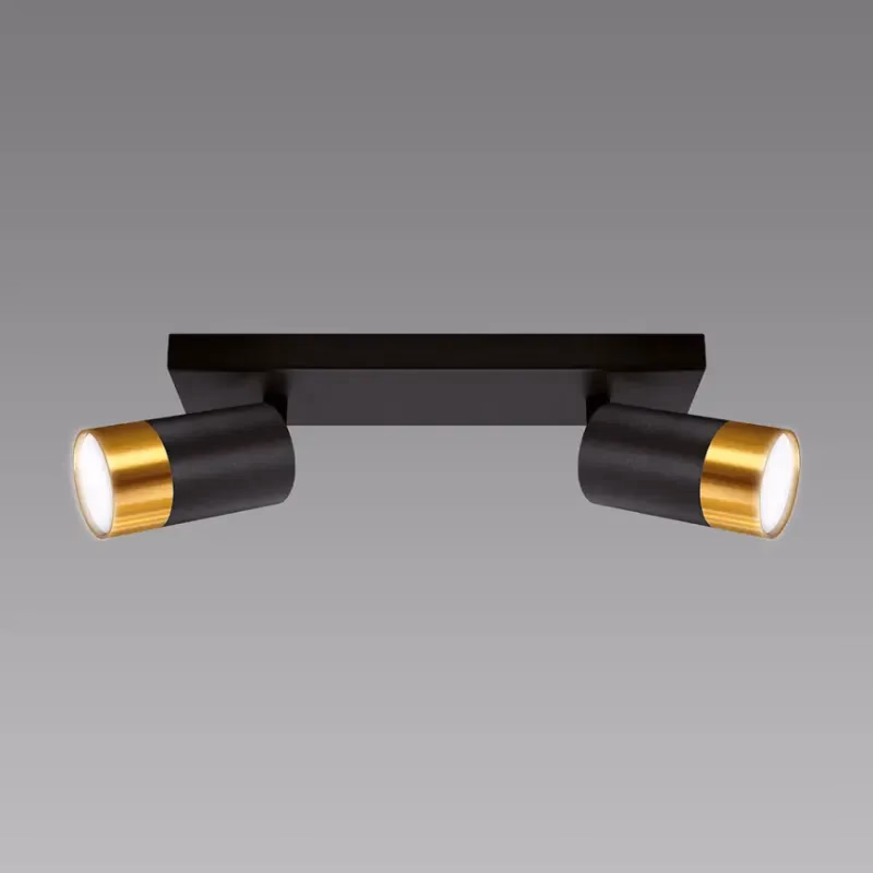 Stropné bodové svietidlo PUZON SPT GU10 2L BLACK/GOLD 04125 LS2
