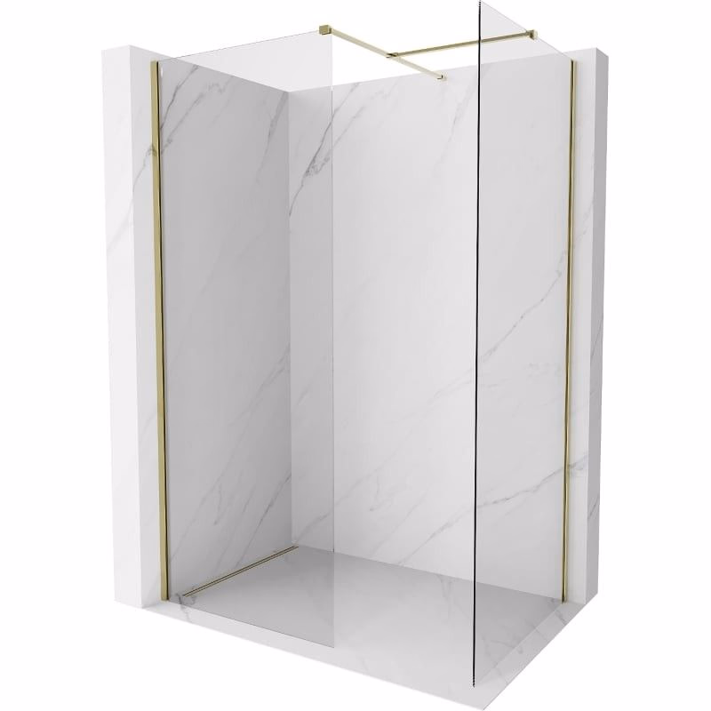 MEXEN/S - Kyoto-X Sprchová zástena WALK-IN 120 x 120, transparent 10 mm, zlato 800-120-202-50-00-120-X