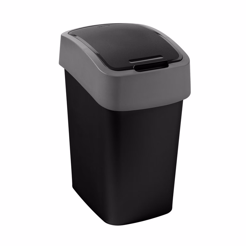 CURVER Odpadkový kôš FLIP BIN 9l | čierna / strieborná