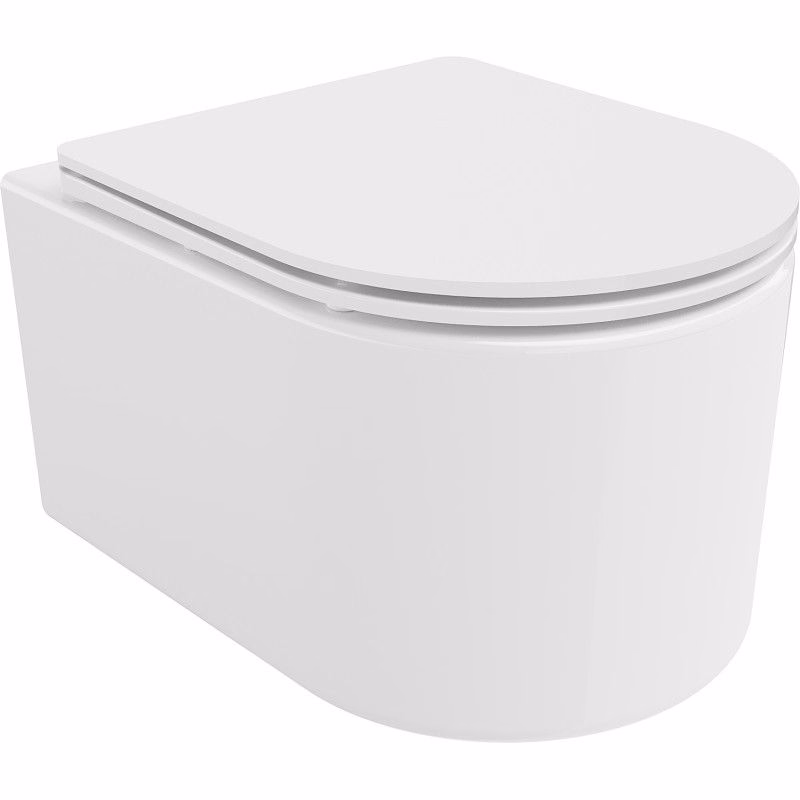 MEXEN/S - Sofia Závesná WC misa Rimless Tornado vrátane sedátka s slow slim, duroplast, biela lesk 30540300T