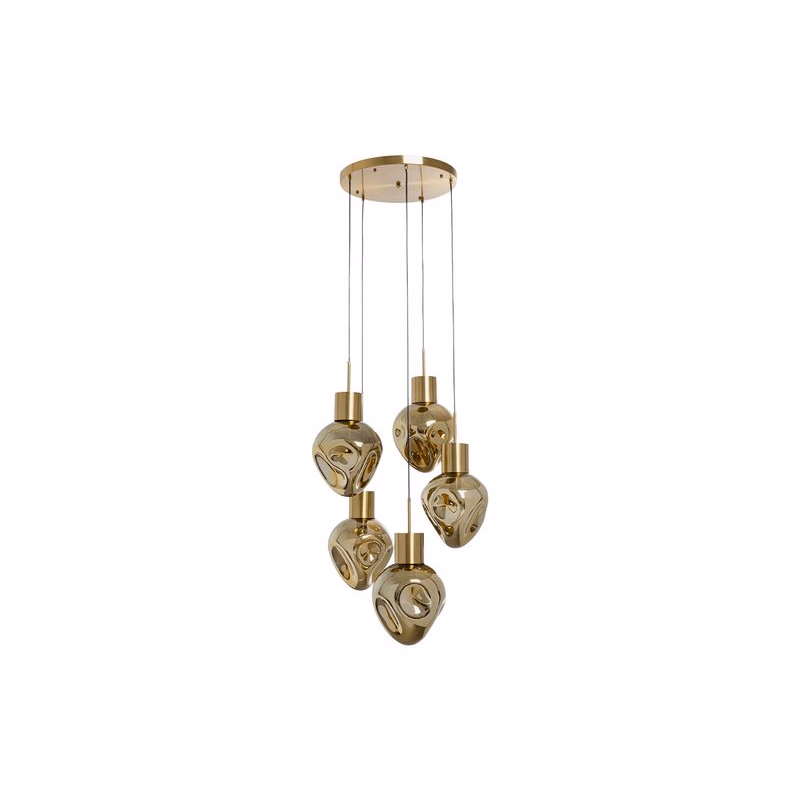 Amber Cinque visiaca lampa jantárová