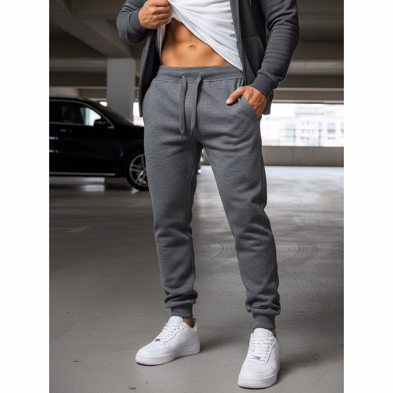 Pánske tmavo-sivé jogger tepláky UX2396