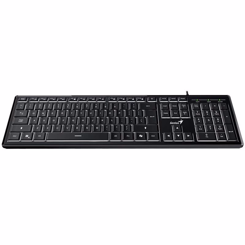 Genius SlimStar 820 Klávesnica, drôtová, podsvietená, copilot kláves, CZ+SK layout, USB, čierna