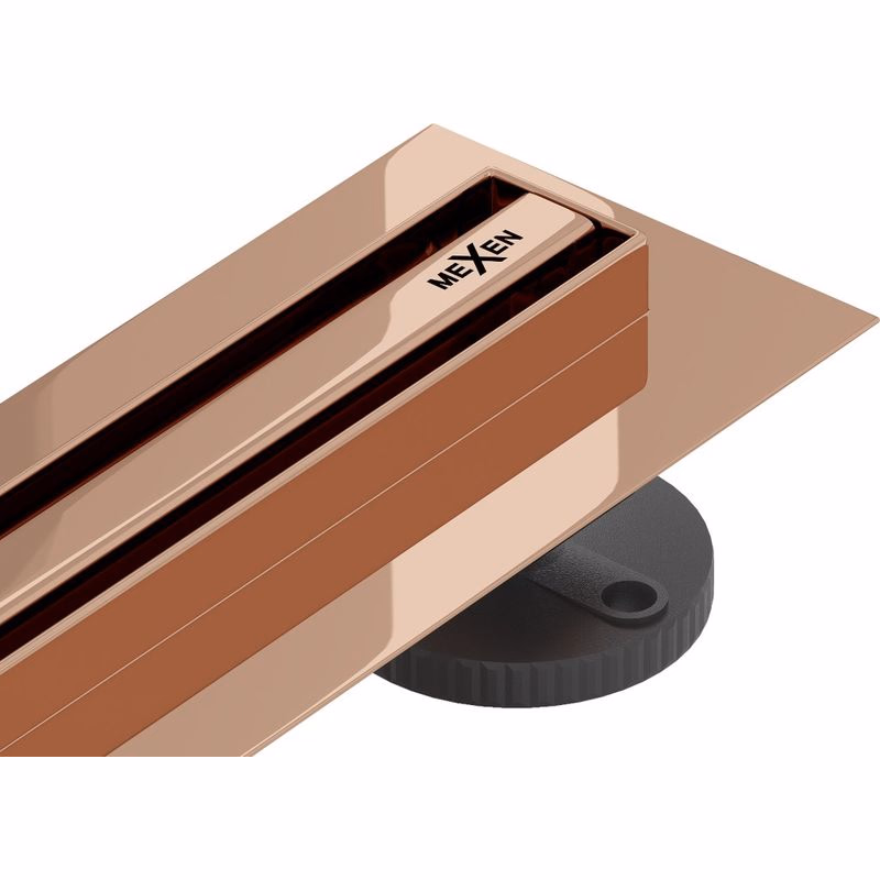 MEXEN - Flat 360 Slim podlahový žľab 60 cm otočný ružové zlato 1641060