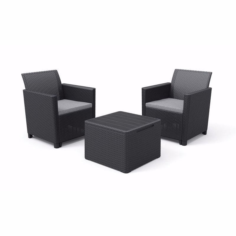 KETER Záhradný set CLARA balcony storage table | grafit