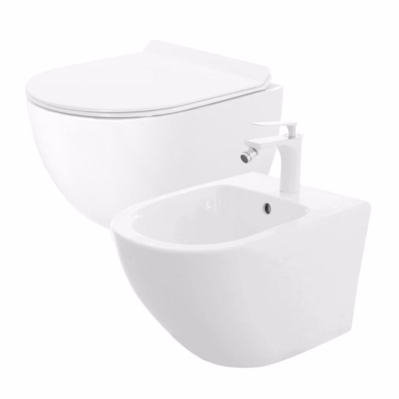 REA - Set WC závesnej misy + bidetu CARTER biely KPL-C1400