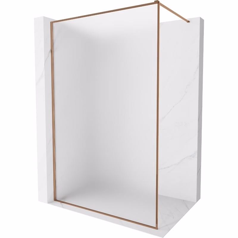 MEXEN/S - Kyoto-XF Sprchová zástena WALK-IN s rámom 70 x 202, dekor 10 mm, ružové zlato 800-070-104-60-30-X