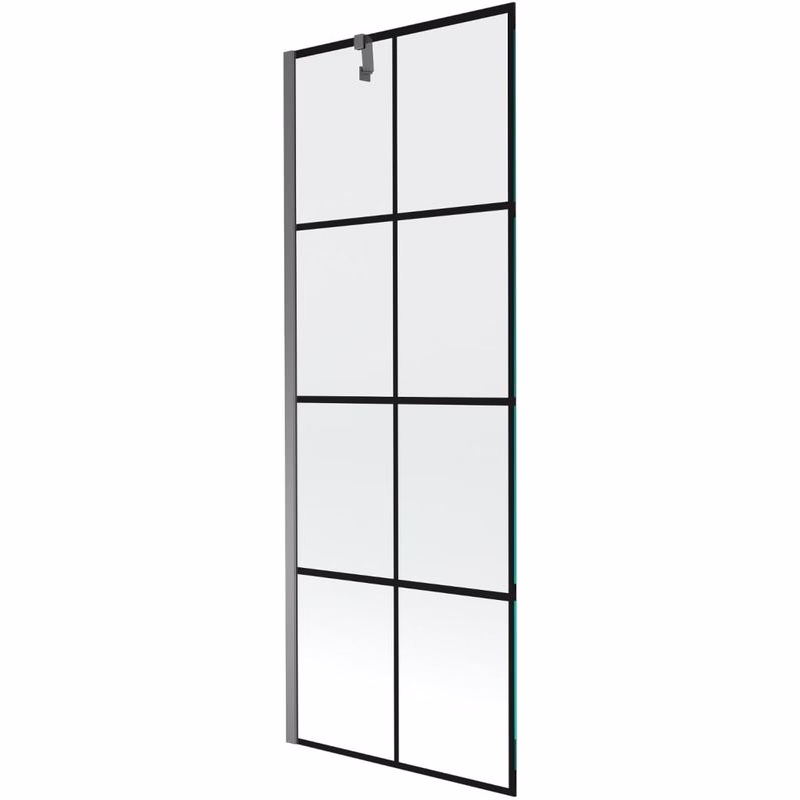 MEXEN/S - Next vaňová zástena FIX 70 x 150, čierna vzor, grafit metal 895-070-000-00-77-95