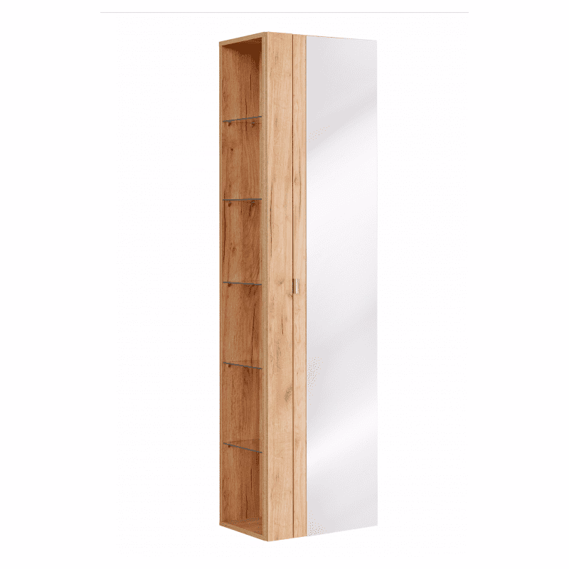 ArtCom Vysoká skrinka do kúpeľne so zrkadlom CAPRI Oak 803