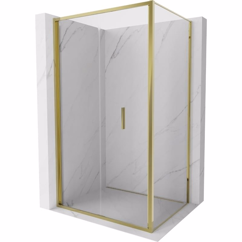 MEXEN/S - Exo sprchovací kút skladacie dvere 95 x 100, transparent, zlato 816-095-100-50-00