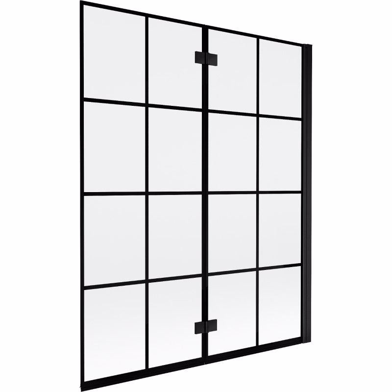 MEXEN - MIST vaňová zástena 140x150 cm 6mm 2-s, čierna, dekor, pravá 8A9-140-002-70-77-P