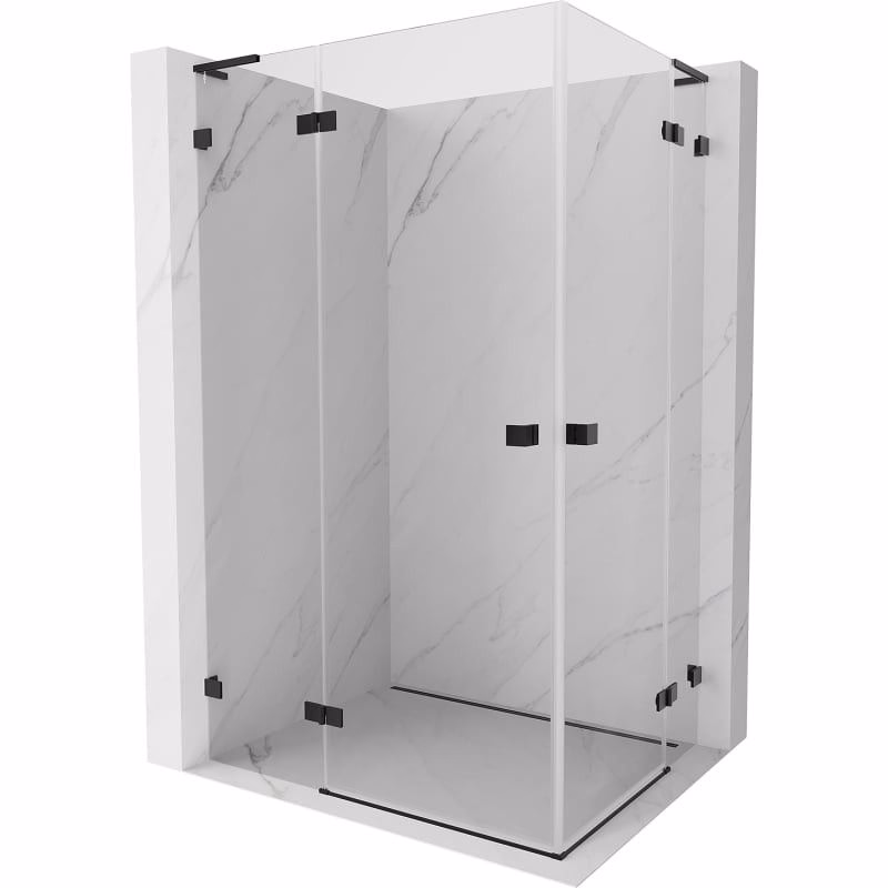 MEXEN/S - Lunar L Duo sprchovací kút dvere krídlové 105 x 90, transparent, čierna 834L-105L-090P-70-00