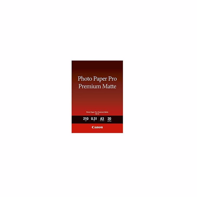 Canon Photo paper premium matte, PM-101, foto papier, matný, 8657B006, biely, A3, 210 g/m2, 20 ks, inkoustový