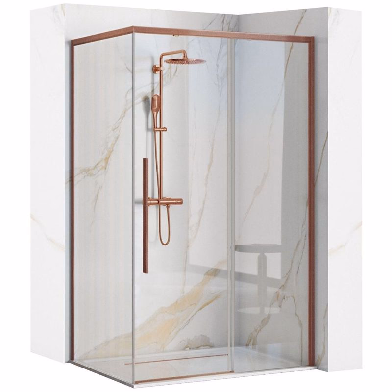 REA/S - Sprchovací kút SOLAR - Copper Brush 100x80 So sprchovou vaničkou Savoy KPL-96016
