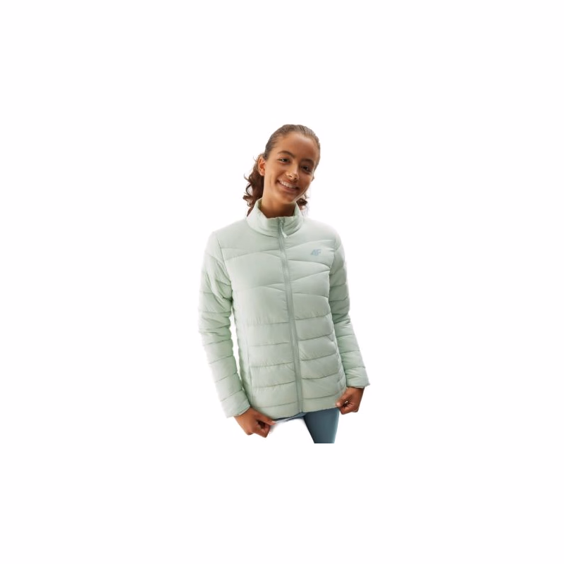 Dievčenská bunda 4F JUNIOR DOWN JACKET-JAW23TDJAF219-42S-LIGHT GREEN
