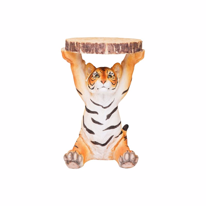 Animal príručný stolík tiger hnedý Ø35 cm