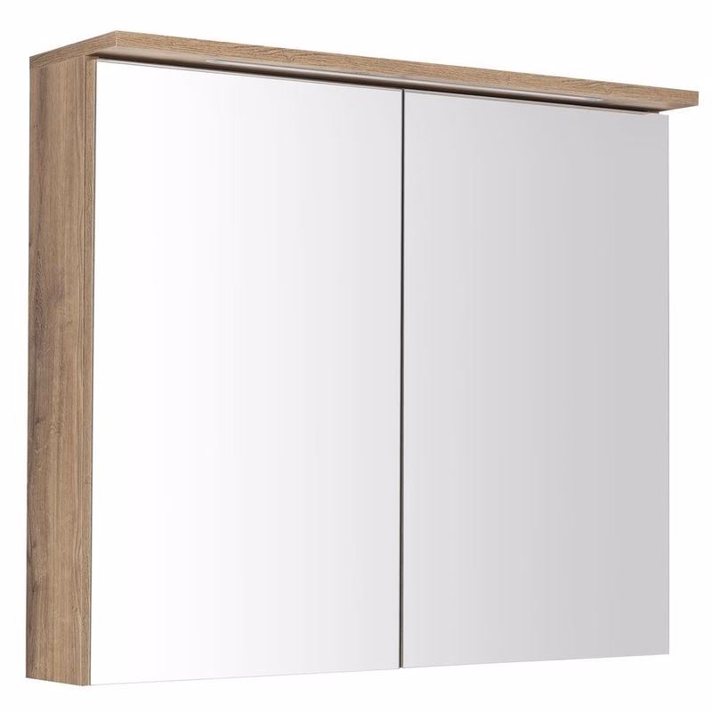 AQUALINE - KAWA STRIP Galérka s LED osvetlením 80x70x22cm, dub emporio WGL38S
