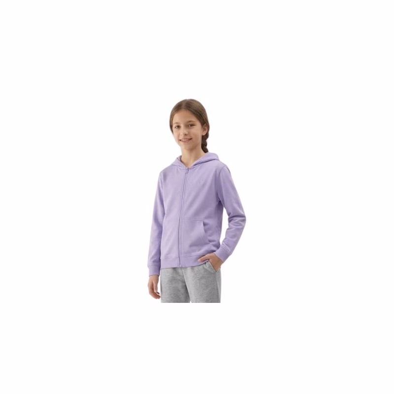 Dievčenská mikina so zipsom 4F JUNIOR SWEATSHIRT F2322-51S-VIOLET