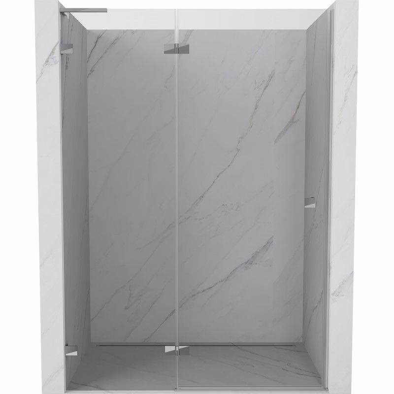 MEXEN/S - Lunar L sprchové dvere krídlové ľavé 135, transparent, chróm 834L-135-000-01-00-L