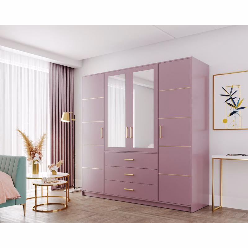 ArtStol Šatníková skriňa BALI 2 D4 | fialová