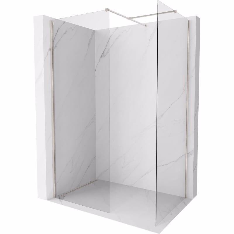 MEXEN/S - Kyoto-X Sprchová zástena WALK-IN 100 x 80, transparent 10 mm, nikel kartáčovaný 800-100-202-97-00-080-X
