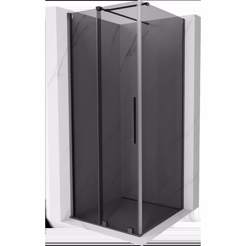 MEXEN/S - Velár sprchovací kút, posuvné dvere 100 x 100, grafit, grafit kartáčovaná 871-100-100-41-66
