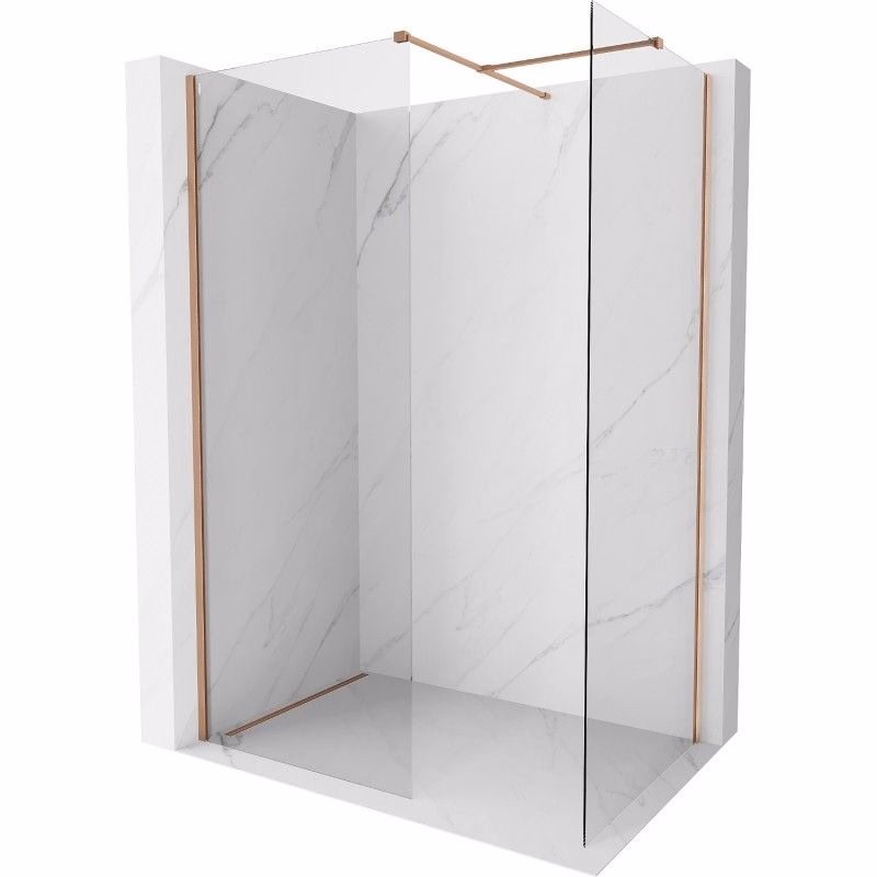 MEXEN/S - Kyoto-X Sprchová zástena WALK-IN 100 x 90, transparent 10 mm, meď kartáčovaná 800-100-202-65-00-090-X