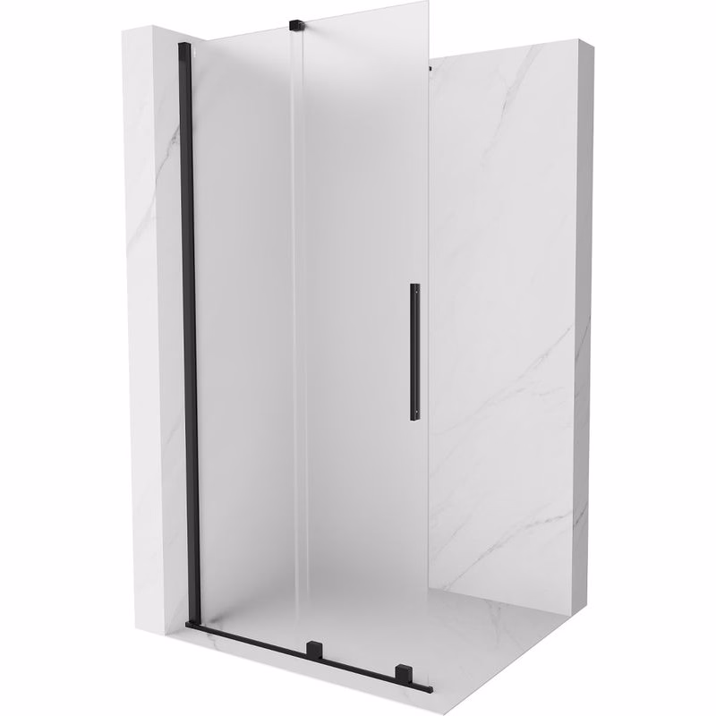 MEXEN/S - Velar Sprchová zástena posuvná Walk-in 90 x 200, dekor 8 mm, čierna 871-090-000-33-70