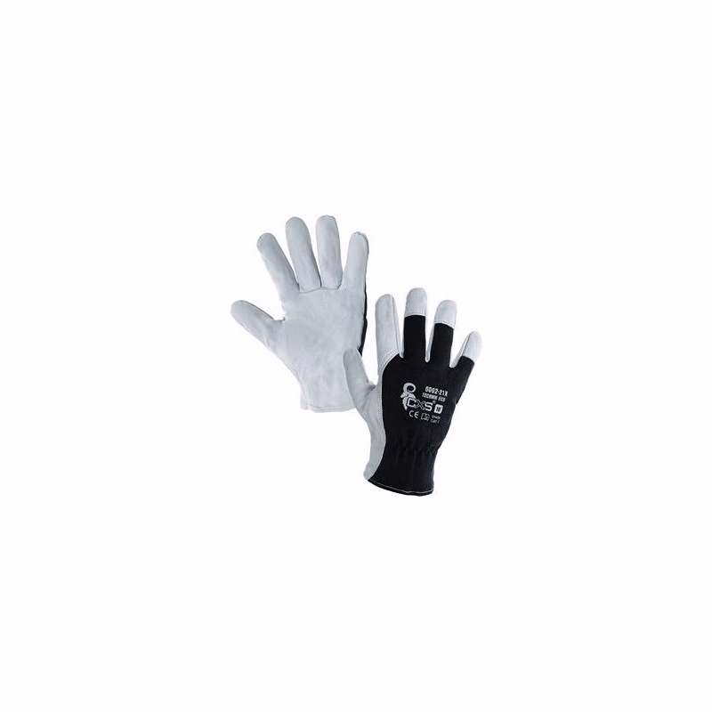 Kombinované rukavice TECHNIK ECO, čierno-biele, veľ. 09