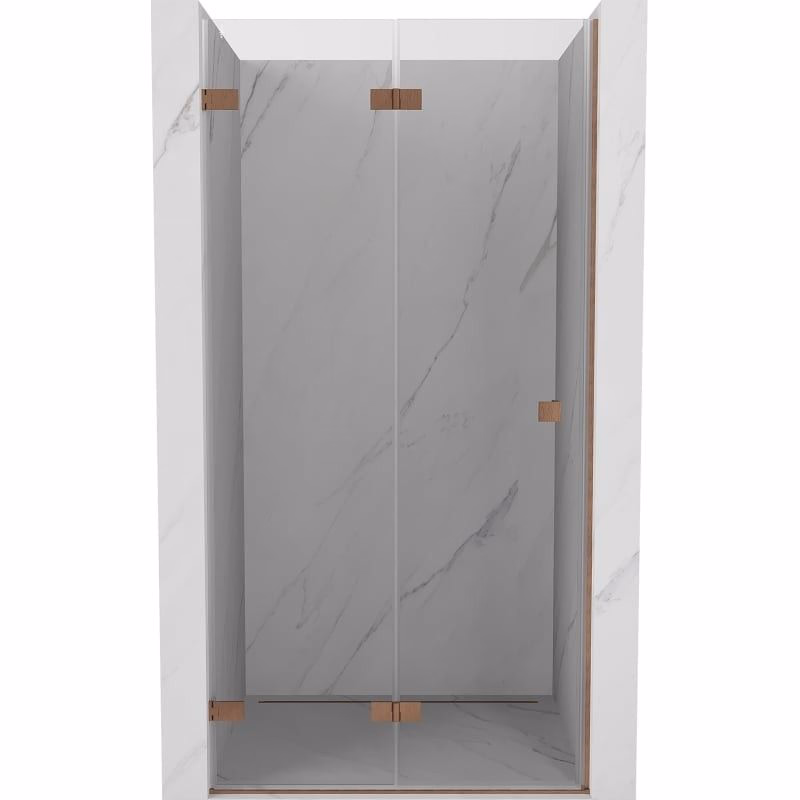 MEXEN/S - Lunar-F skladacie sprchové dvere ľavé 90, transparent, meď kartáčovaná 836-090-000-65-00-L