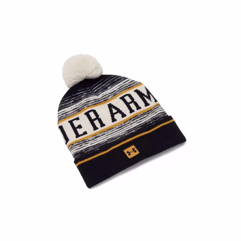 Pánska zimná čiapka UNDER ARMOUR M Halftime Pom Beanie-WHT 111