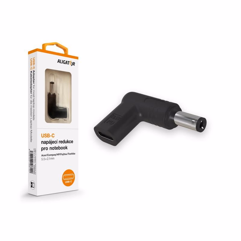 Aligator USB-C napájacia redukcia 5,5 x 2,1 mm pre notebooky Acer/Compaq/HP/Fujitsu/Toshiba