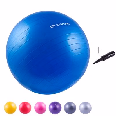 Gymnastický míč Sportago Anti-Burst 75 cm, vratanie pumpičky - sage green