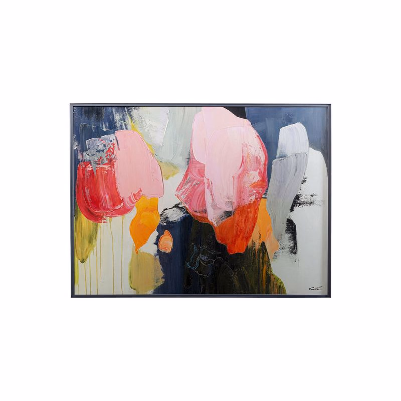 Abstract High Gloss Pink zarámovaný obraz 160x120 cm
