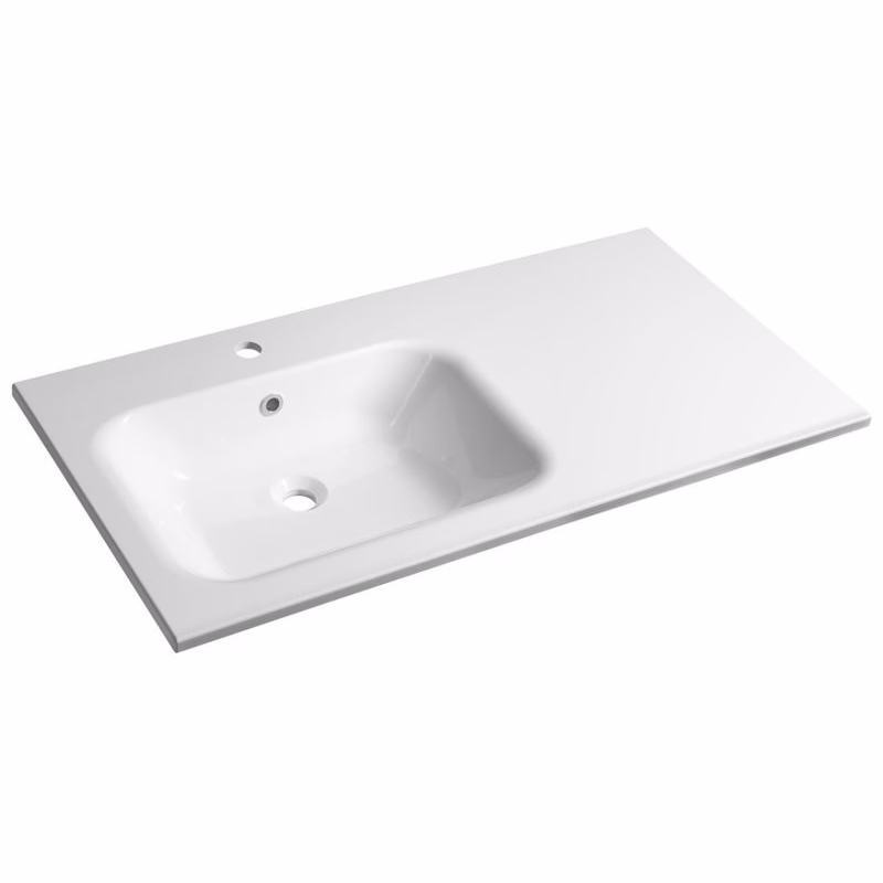 SAPHO - ARECA umývadlo 101x51,5cm, liaty mramor, ľavé, biela AC101L