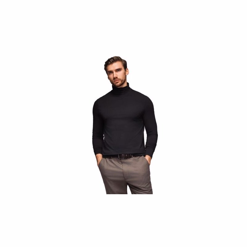 Pánske tričko s dlhým rukávom OMBRE Longsleeve OM-LSCL-0130 V-1 black