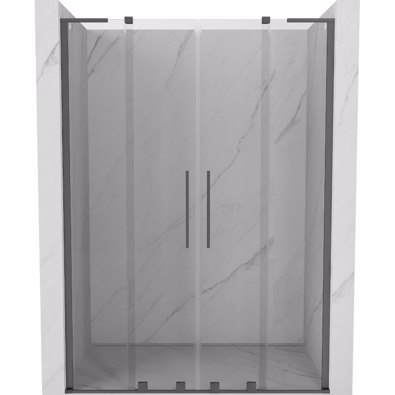 MEXEN/S - Velar L Duo posuvné sprchové dvere 140, transparent, grafit metal 871-140-003-02-95