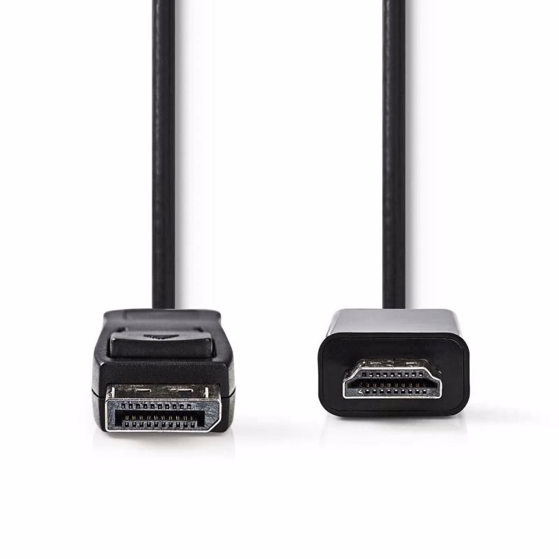 Nedis CCGB37100BK20 - DisplayPort - HDMI Kábel | DisplayPort Zástrčka - HDMI Konektor | 2 m | Čierna farba
