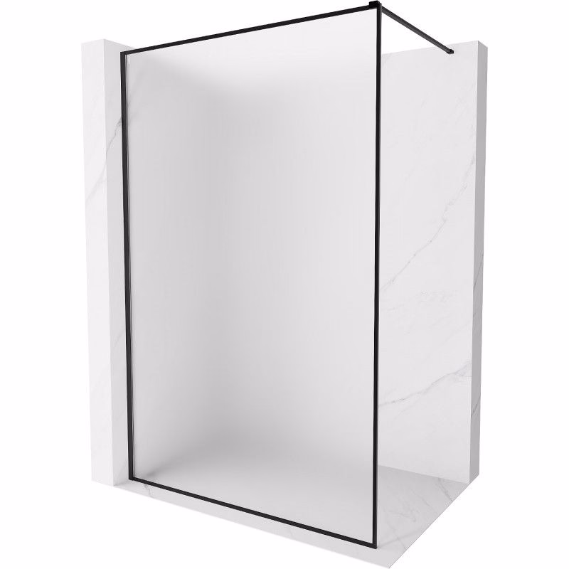 MEXEN/S - Kyoto-XF Sprchová zástena WALK-IN s rámom 60 x 202, dekor 10 mm, čierna 800-060-104-70-30-X