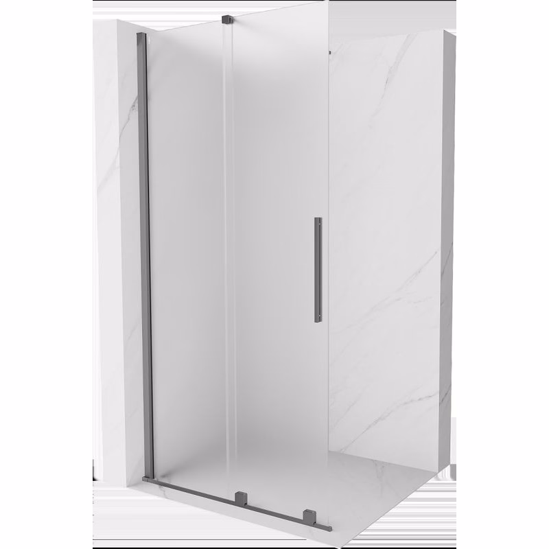 MEXEN/S - Velar Sprchová zástena posuvná Walk-in 90 x 200, dekor 8 mm, grafit metal 871-090-000-33-95