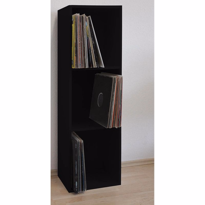 Polica LP Platto, čierna