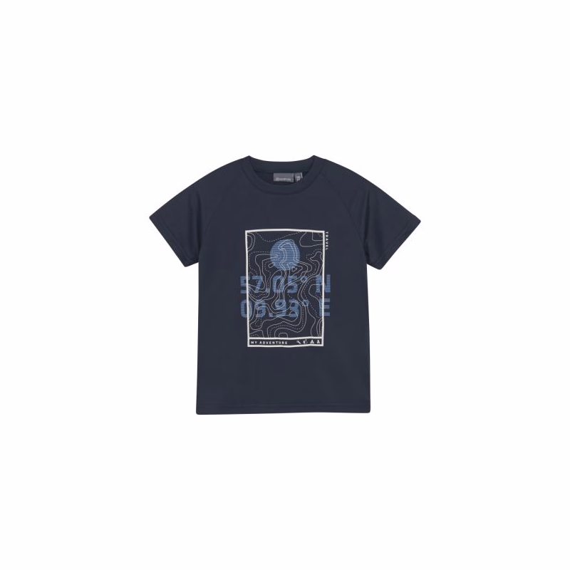 Chlapčenské tričko s krátkym rukávom COLOR KIDS Boys T-shirt W. Print - S S-7850-Total Eclipse