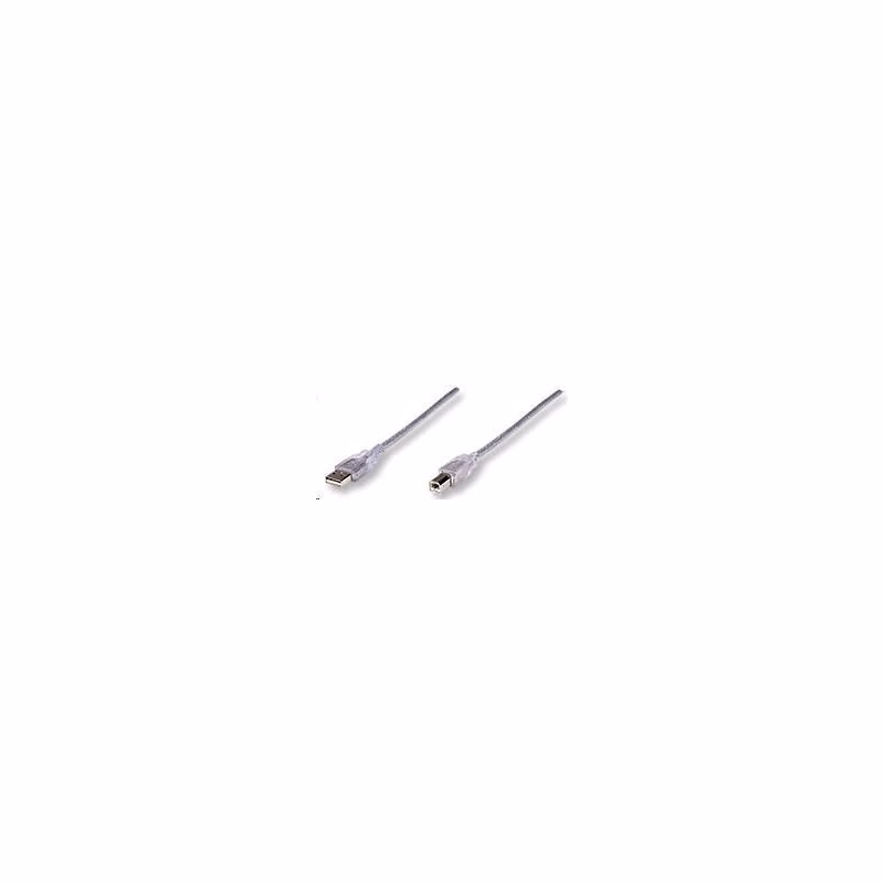 MANHATTAN Kábel USB 2.0 AB prepojovací 3m (strieborný)