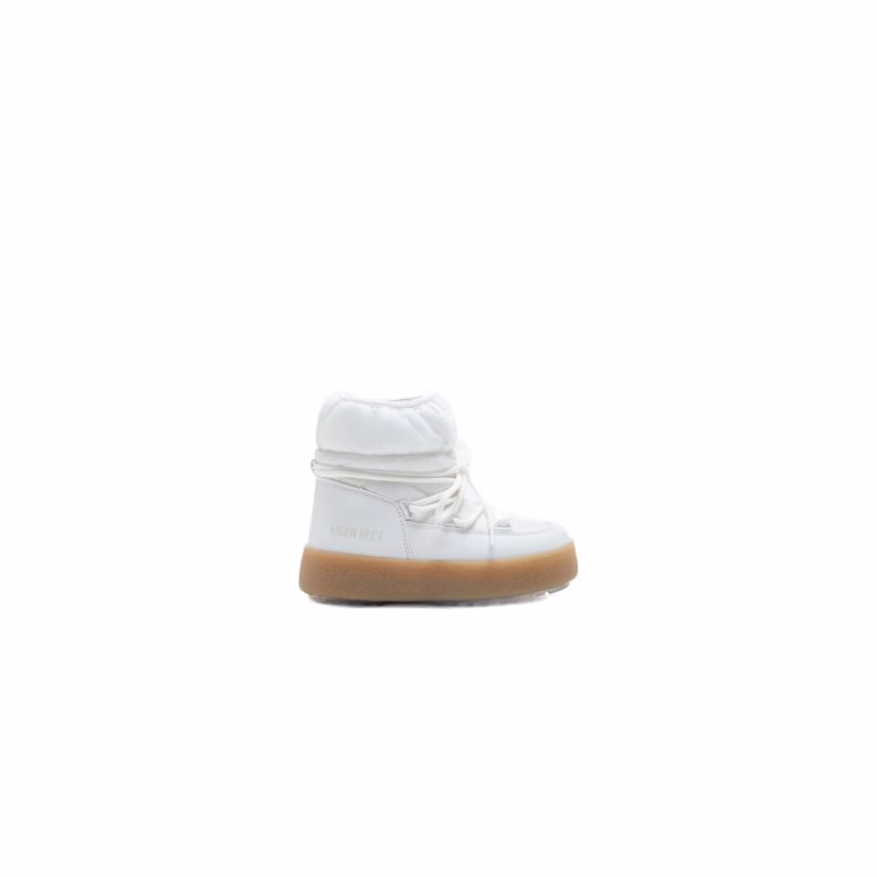 Dievčenské členkové zimné topánky MOON BOOT JTRACK LOW NYLON WP, 002 white