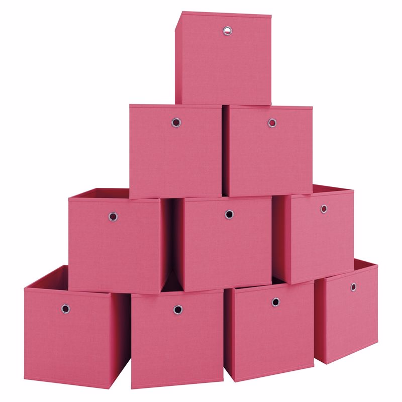 Skladací úložný box Boxas, 10 ks, ružový